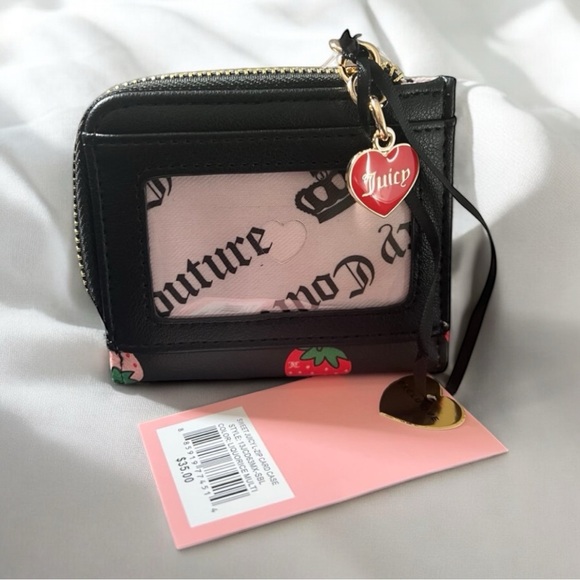 Juicy Couture Strawberry Black Sweet Juicy L Zip Card Case main image 0